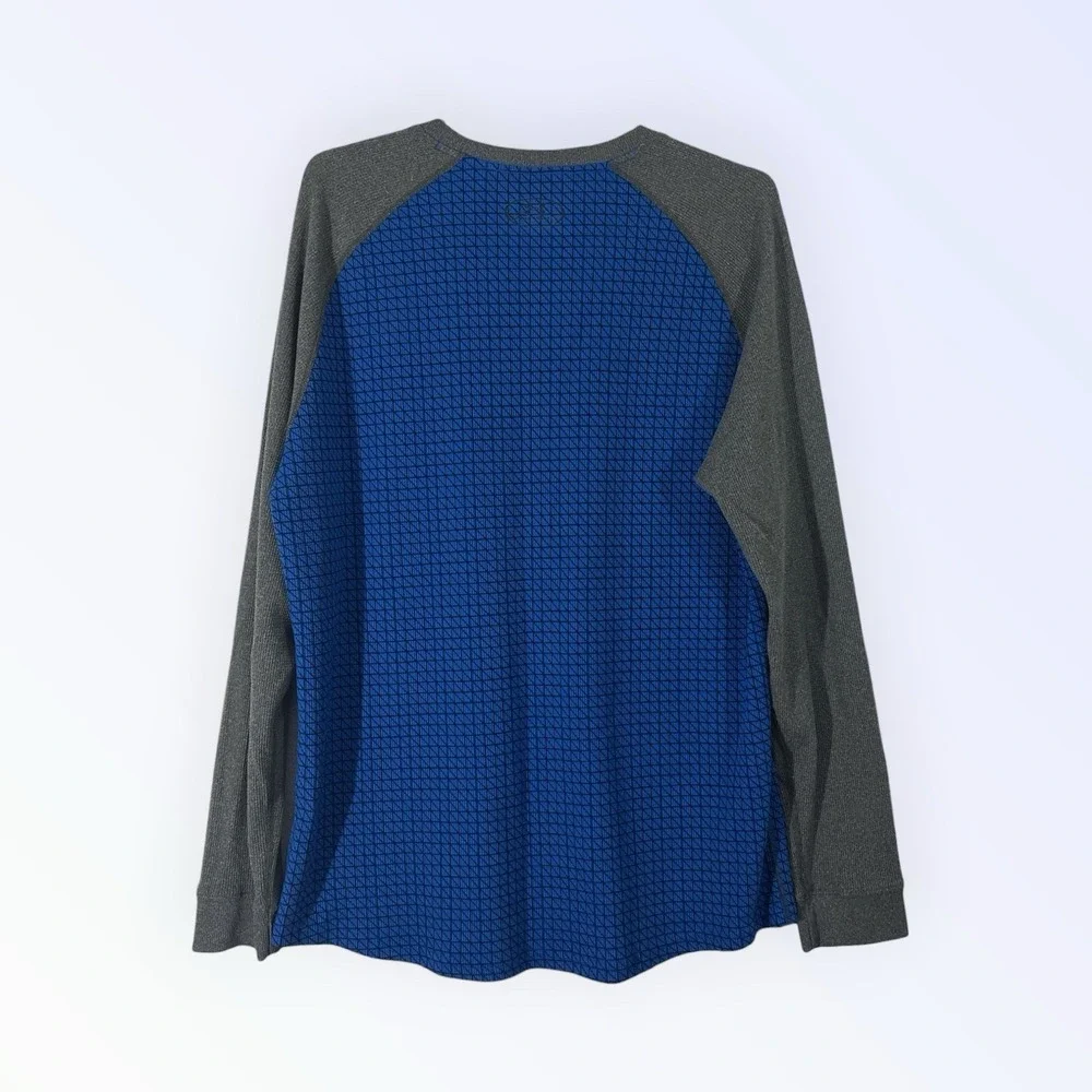 UNDER ARMOUR  All Season Long Sleeve Henley‎ Thermal Shirt Blue Grey SZ XL